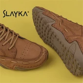 Slayka Taba Rollo Hakiki Nubuk Deri Bağcıklı Gündelik Ayakkabı - 6