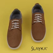 Slayka Taba Hakiki Nubuk Deri Bağcıklı Gündelik Ayakkabı thumbnail 4