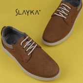 Slayka Taba Hakiki Nubuk Deri Bağcıklı Gündelik Ayakkabı thumbnail 5