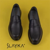 Slayka Lacivert Hakiki Deri Erkek Gündelik Ayakkabı - 4