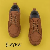 Slayka Taba Rollo Hakiki Nubuk Deri Bağcıklı Gündelik Ayakkabı - 4