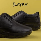 Slayka Siyah Hanni Erkek Dolgu Topuk Bağcıklı Comfort Ayakkabı thumbnail 7