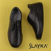 Slayka Siyah Hanni Erkek Dolgu Topuk Bağcıklı Comfort Ayakkabı thumbnail 5