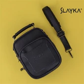 Slayka Lacivert Küçük Boy Deri Erkek El Çantası - 4