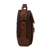 Slayka Taba Büyük Boy Hakiki Deri Erkek El ve Omuz Çantası - 3