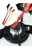 3 Parça Tel Fırça Detaylı Temizlik Seti Mutfak fırın davlumbaz yağ çıkarma lavabo köşe temizleyici fırça seti thumbnail 1