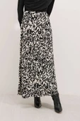 Kadın Desenli Etek Siyah - 4