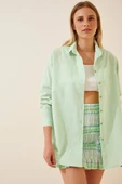 Kadın Oversize Gömlek Mint thumbnail 1