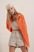 Kadın Oversize Gömlek Turuncu - 7
