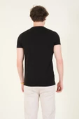 Erkek Sıfır Yaka Basic T-Shirt Siyah - 6