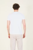 Erkek Sıfır Yaka Basic T-Shirt Beyaz thumbnail 6