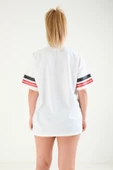 Kadın Baskılı Oversize T-Shirt Ekru - 6