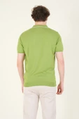 Erkek Çıtçıtlı Yaka Biyeli Merserize T-Shirt Yeşil - 6