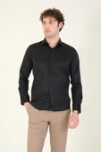 Erkek Slim Fit Gömlek Siyah - 4