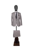 Slim Fit Yünlü Gri Takım Elbise - 1