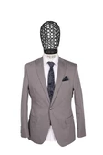 Slim Fit Gri Takım Elbise - 2