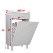 Modilayn ÇAKIR 45x86 cm Çekmeceli Kirli Çamaşır Sepetli Banyo Dolabı thumbnail 10