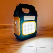 Yeni Nesil Işıldak Fener Kamp Feneri Şarjlı Ve Güneş Enerjili  3W+1W+12W  Power Bank - 1
