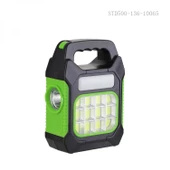 Yeni Nesil Işıldak Fener Kamp Feneri Şarjlı Ve Güneş Enerjili  3W+1W+12W  Power Bank - 5