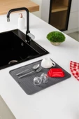 Büyük Boy Çok Amaçlı Bulaşık Matı, Kaydırmaz Silikon Kurutmalık Lavabo Buzluk Halısı 40x32cm - 1