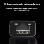 Polham Süper Hızlı 2.5 Gbps Type C To Rj45 Dönüştürücü, Gösterge Işıklı USB To Rj45 Ethernet Lan Port Adaptör - 2