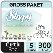 Sleepy Bio Natural Bebek Bezi 5 Beden Gross Paket 100x3 300 Adet thumbnail 1
