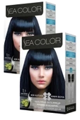 Sea Color 1/1 Saç Boyası Mavi Siyah 100 ml x 2 Kutu - 1