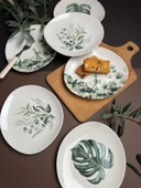 Tabak Evi Porselen Hoja Verde Pebble Pasta Takımı 19x21cm 6 Parça - 1