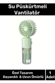 Özel Üretim Taşınabilir 3 Kademeli 1200 mAh Usb Şarjlı Su Hazneli Püskürtmeli Mini Klima Vantilatör thumbnail 1