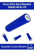 Özel Üretim Dayanıklı Uzun Süre Şarj Olanaklı 18650 40 Gr Radyo Fener Vantilatör Pili - 1 Adet - 1
