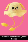 Özel Üretim Benzersiz Tasarım Hareket Eden Kulakları Oynayan 2-10 Yaş Hasır Yazlık Çocuk Şapka - 1