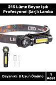 Yeni Sezon 215 Lümen Sert Plastik Nokta Geniş Aydınlatma 150 Metre Şarjlı Mıknatıslı Kafa Lambası - 1