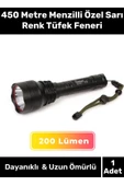 Premium Seri Dayanıklı Tek Modlu P50 Led 450 Metre Menzilli Özel Sarı Renk Tüfek Feneri thumbnail 1