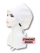 Standart Beden Beyaz Tek Renk Cerrahi Bone Doktor Hemşire Sağlıkçı Hastane Bonesi - 1