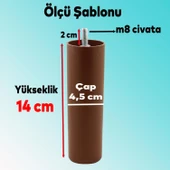 Mobilya Kanepe Koltuk Baza Yükseltme M8 Civatalı İnce Diş Destek Ayağı Ayakları Kahve 14 cm 4 Adet thumbnail 6