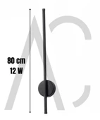 12W 80 cm Siyah Dikey Aplik - Gün Işığı (4200K) - 1