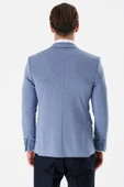 İndigo Mavi Mono Yaka Çift Yırtmaç Likralı 6 Drop Slim Fit Klasik Ceket 1002240151 - 2