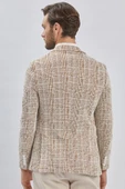 Koyu Camel Mono Yaka Ekose Desen 2 Düğmeli 6 Drop Slim Fit Ceket 1002240158 - 5