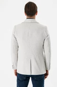 Taş Rengi Kaşe Kırlangıç Yaka Desenli Yünlü Astarlı Slim Fit Dar Kesim Casual Mont 1007235173 - 6