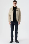 Taş Rengi Dik Yaka Astarlı Comfort Fit Rahat Kesim Casual Mont 1007235166 - 6
