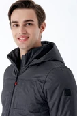 Gri Dik Yaka Astarlı Slim Fit Dar Kesim Casual Mont 1007235161 - 6