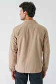 Açık Bej Bez Ayağı Polo Yaka Düz Tam Astar Slim Fit Casual Mont 1007240101 - 8
