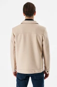 Açık Bej Kaşe Kolej Yaka Astarlı Slim Fit Dar Kesim Casual Mont 1007235172 - 6
