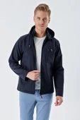 Koyu Lacivert Kapüşonlu Astarlı Slim Fit Dar Kesim Casual Mont 1007235163 - 4