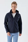 Koyu Lacivert Kapüşonlu Astarlı Slim Fit Dar Kesim Casual Mont 1007235163 - 5