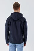 Koyu Lacivert Kapüşonlu Astarlı Slim Fit Dar Kesim Casual Mont 1007235163 - 7
