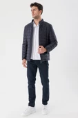 Koyu Lacivert Hakim Yaka Astarlı Slim Fit Dar Kesim Casual Mont 1007235156 - 3