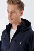 Koyu Lacivert Kapüşonlu Astarlı Slim Fit Dar Kesim Casual Mont 1007235163 - 6