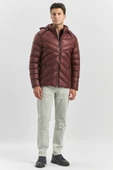 Bordo Dolumlu Çıkarılabilir Kapüşonlu Astarlı Slim Fit Dar Kesim Casual Mont 1007245151 thumbnail 2