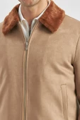 Koyu Camel Dolumlu Kürklü Yaka Likralı Kapitoneli Astar Slim Fit Dar Kesim Casual Mont 1007245152 thumbnail 6